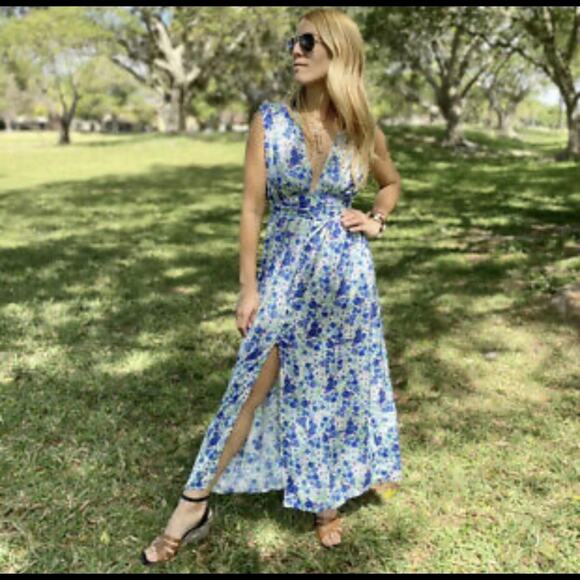 Zara floral printed sleeveless midi dress size Medium - Picture 2 of 16